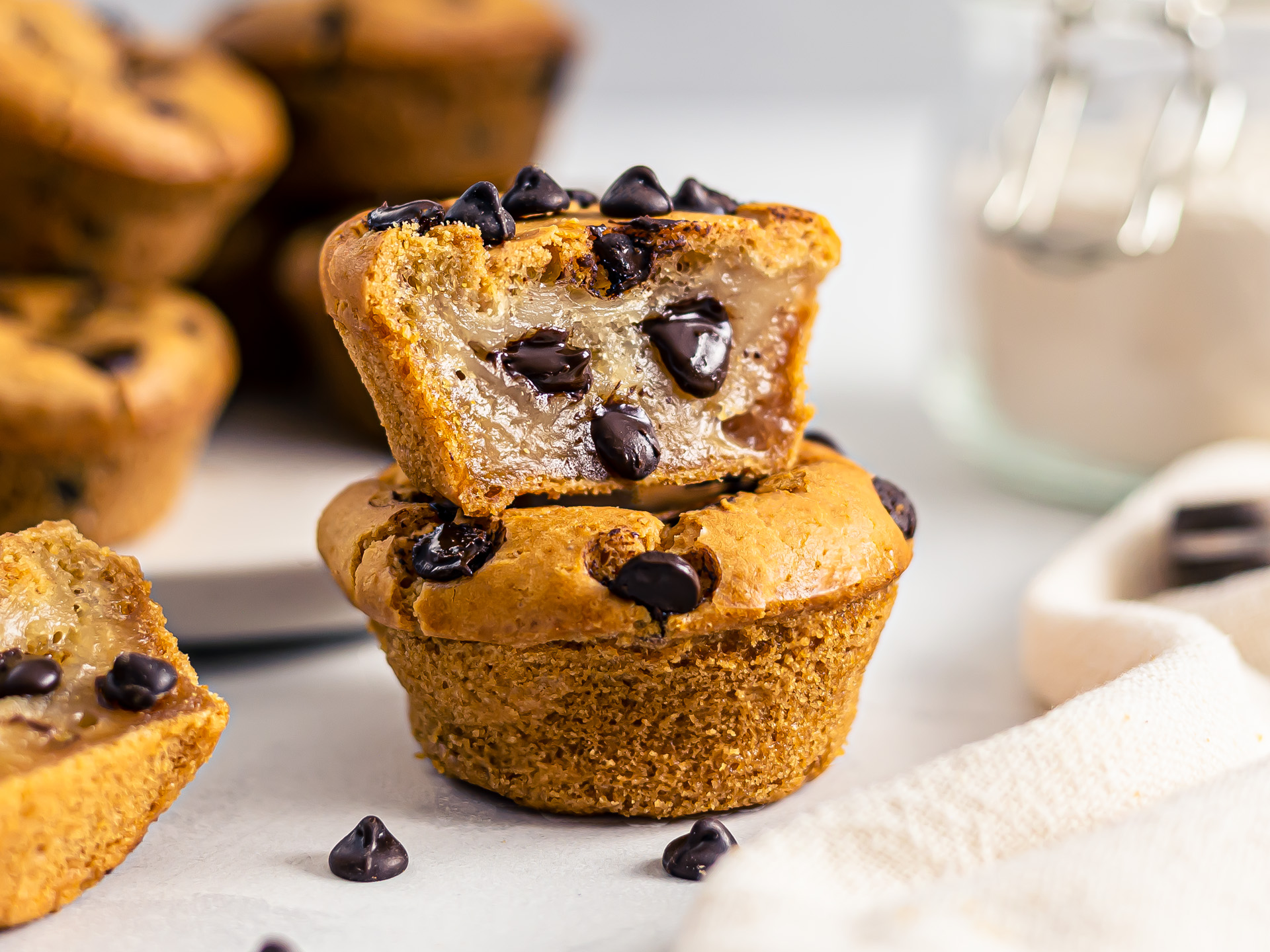 Vegan Mochi Muffins with Chocolate Chips