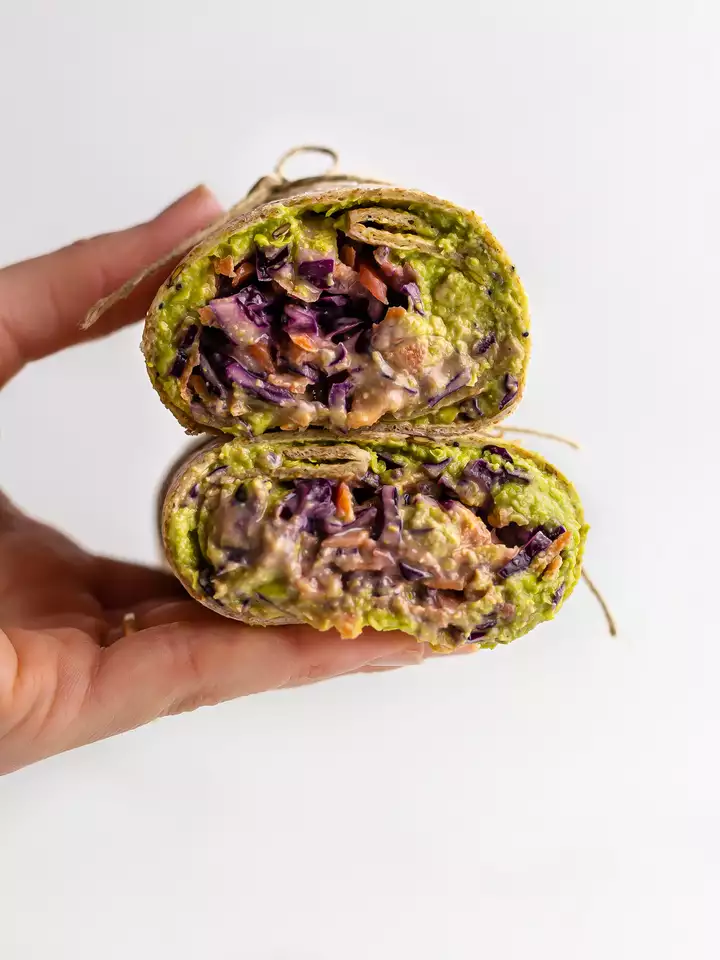 Green Pea Hummus Wrap