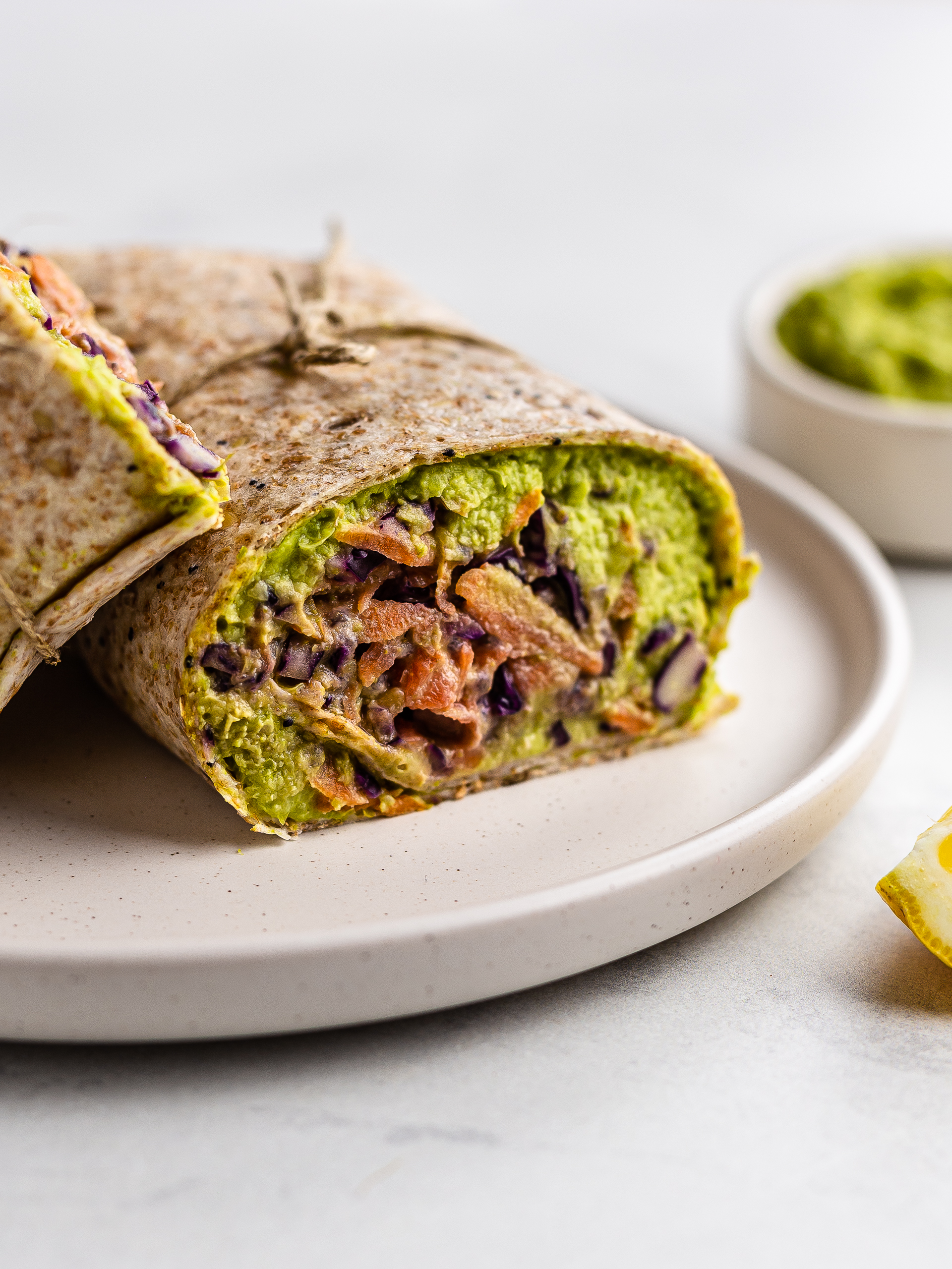 Pea Hummus Wrap with Chia Coleslaw